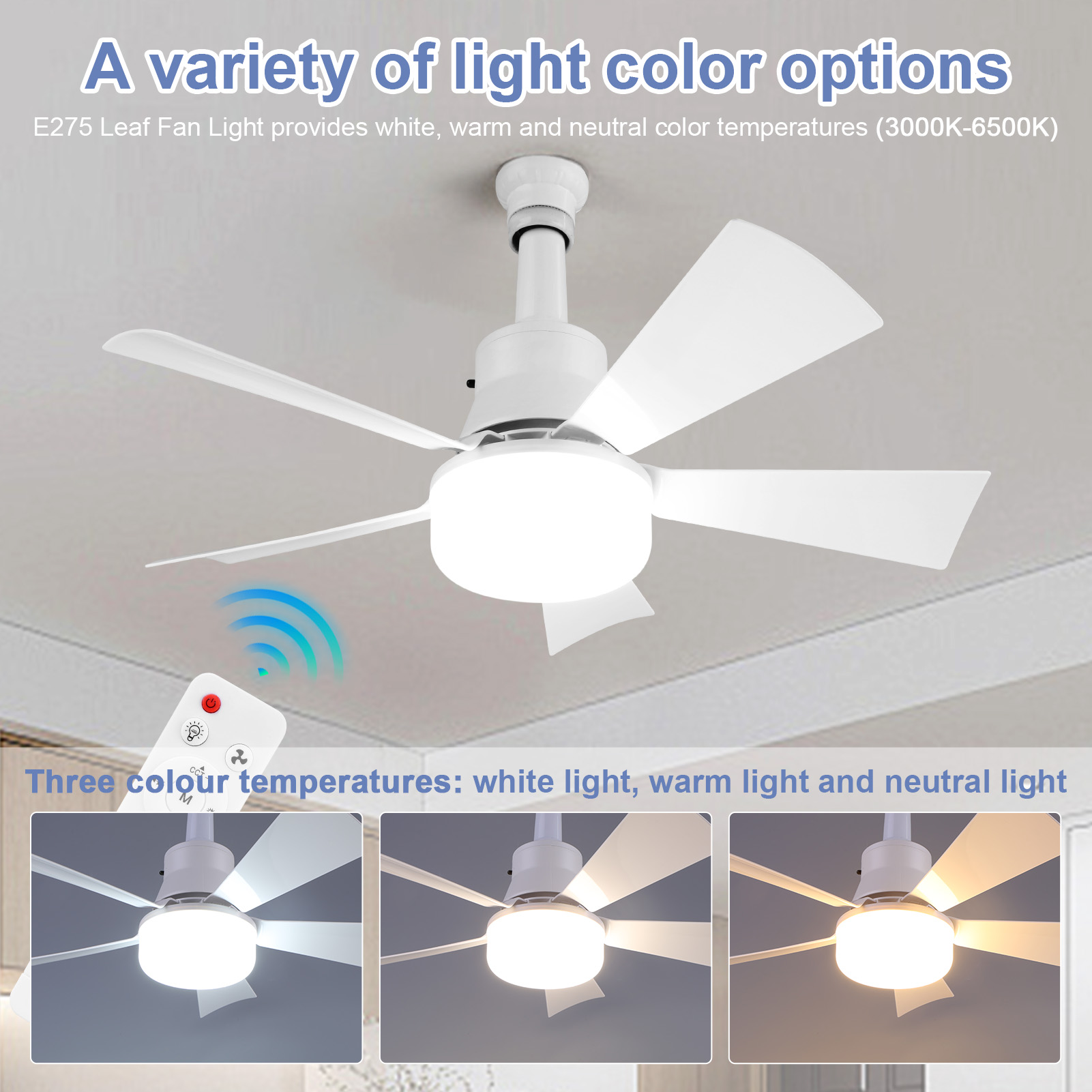 Home Kitchen & Bathroom - Kipas Angin Plafon 2-in-1 dengan Lampu,