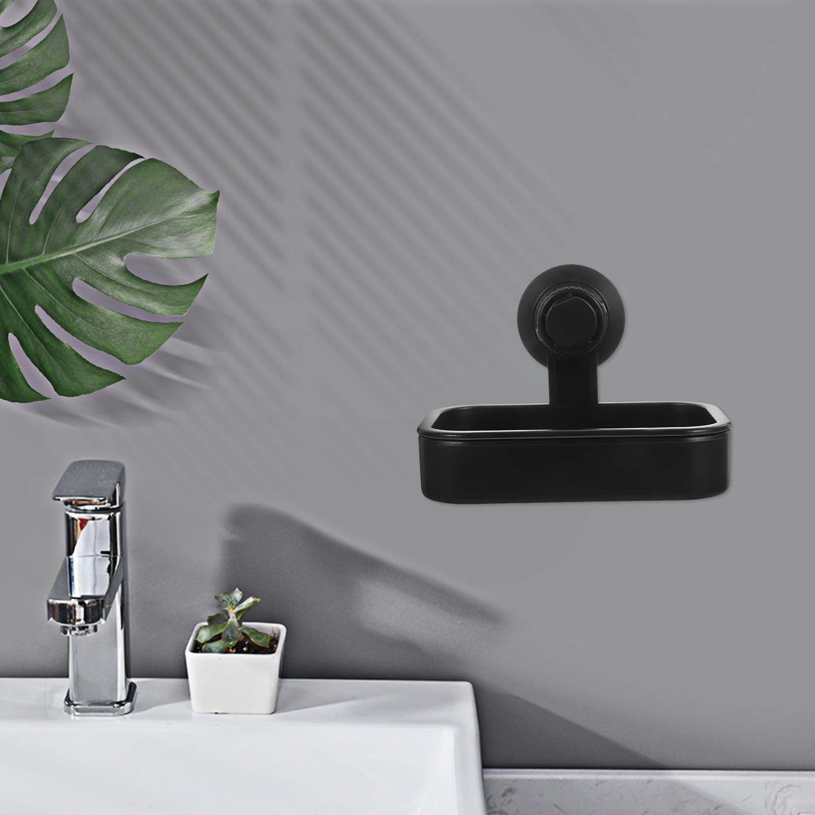 Glass Soap Dish - Tempat Sabun Hisap Hitam Premium, Pemasangan