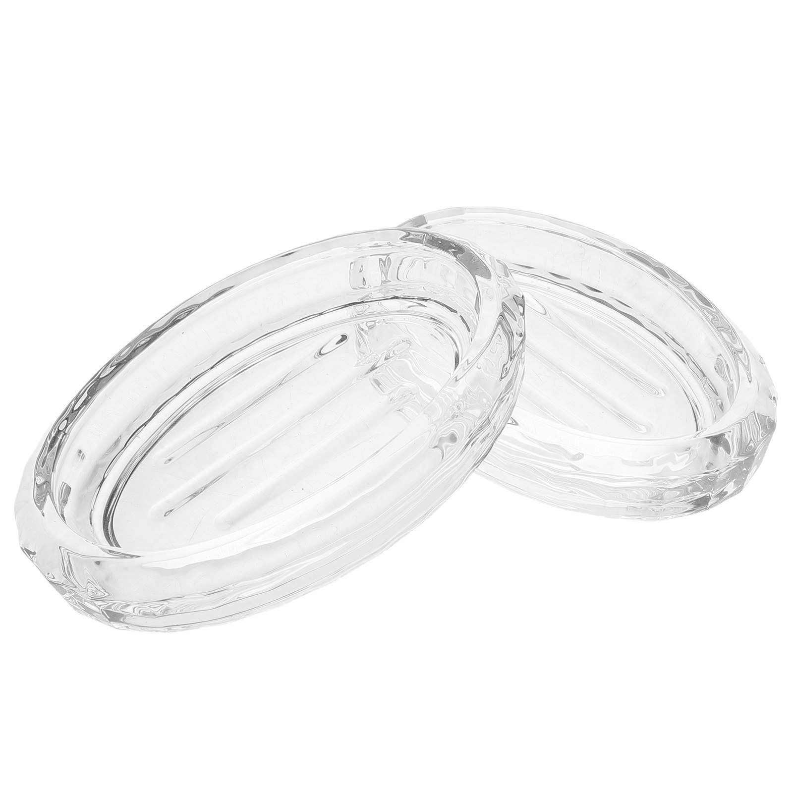 Glass Soap Dish - 2Pcs Tempat Sabun Kaca Transparan Modern