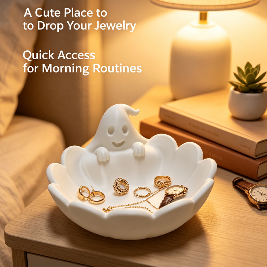 Home Essentials Bathroom Rack - Nampan Penyimpanan Perhiasan Multifungsi Berwarna Putih