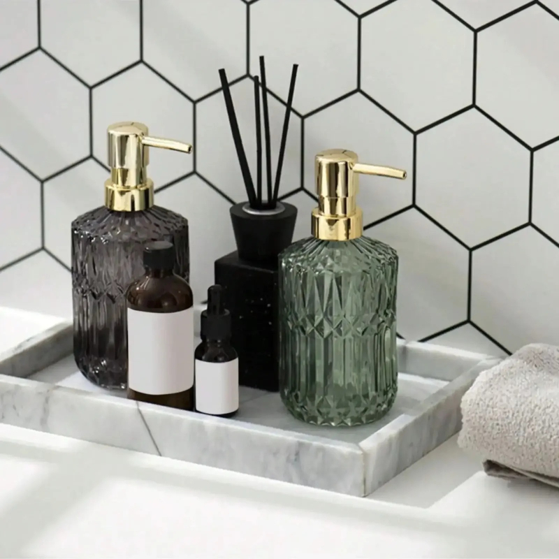 Glass Soap Dish - Dispenser Sabun Cair Manual 400ML Botol