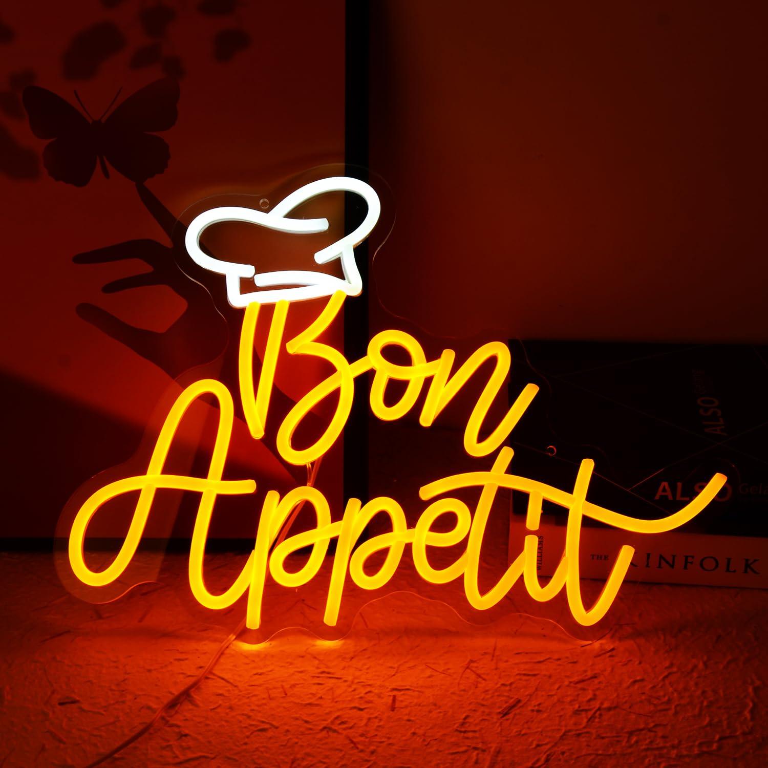 Home Kitchen & Bathroom - Topi Koki Bon Appetit Lampu Neon