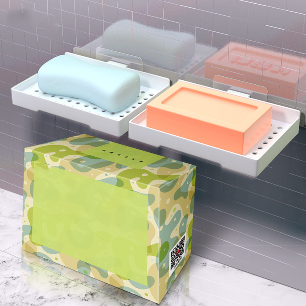 Glass Soap Dish - 2 Buah Tempat Sabun Tempel Dinding