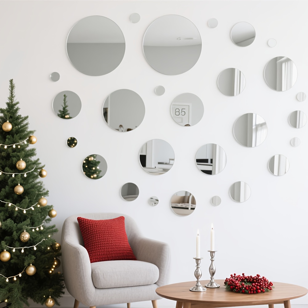 Home Goods Bathroom Mirrors - Stiker Dinding Cermin Akrilik Bundar 20CM,