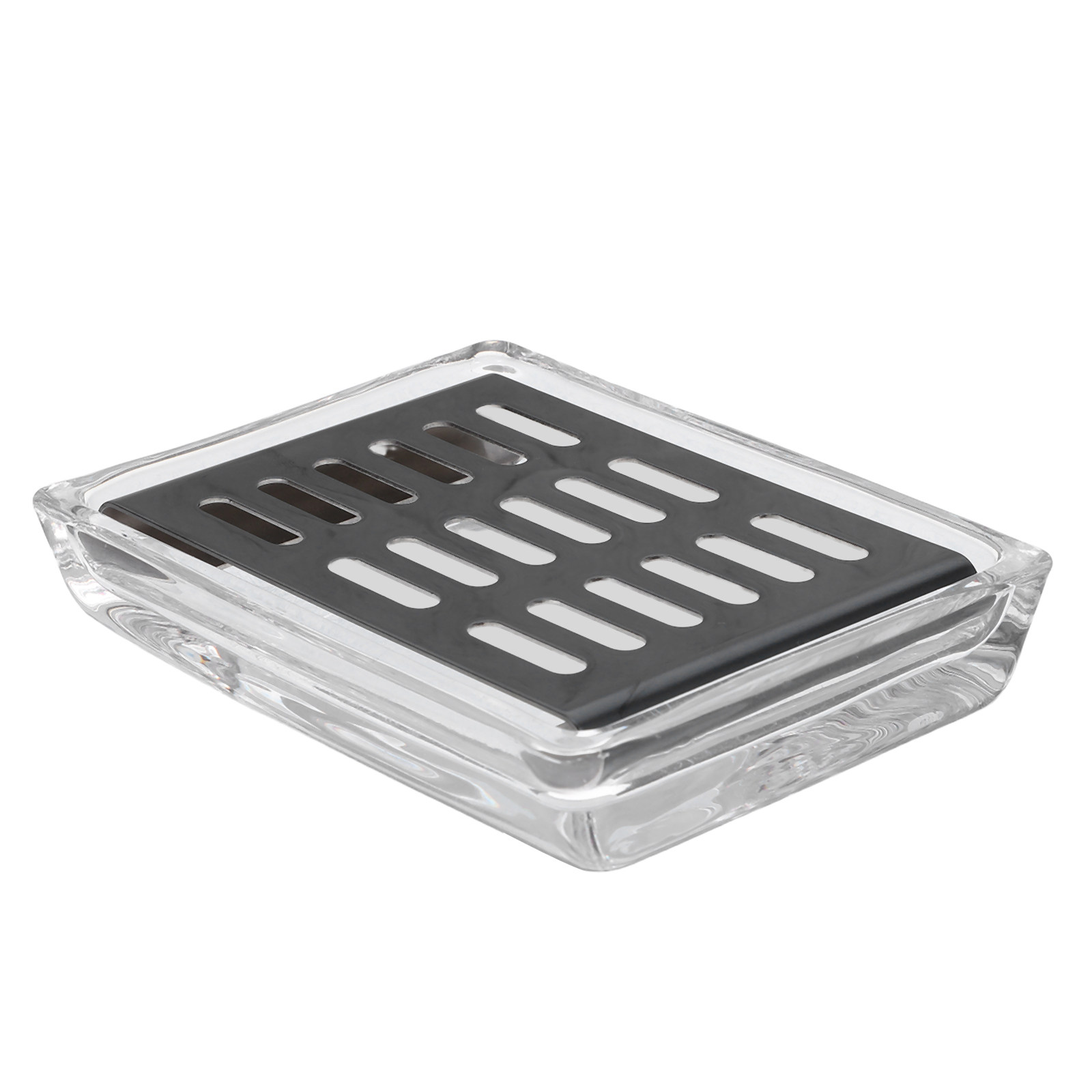 Glass Soap Dish - Tempat Sabun Kaca Transparan dengan Alur