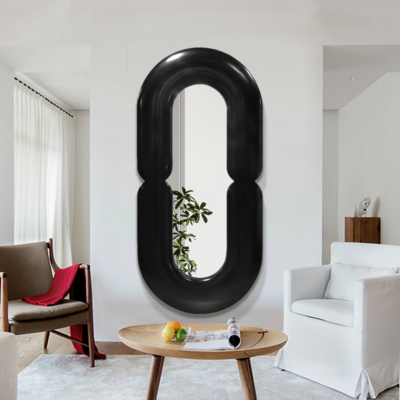 Home Goods Bathroom Mirrors - Cermin Dinding Oval Hitam Funky Memphis