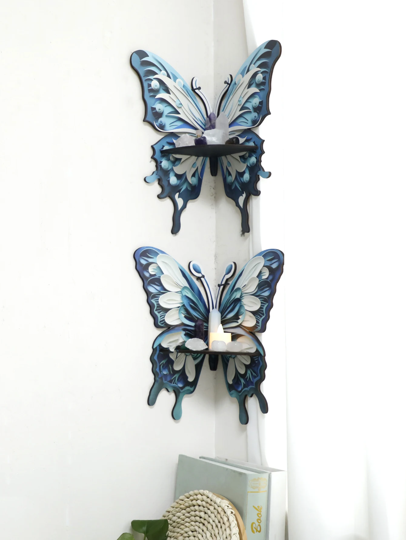 Rak Kristal Kupu-kupu Tiga War - Home Essentials Bathroom Rack ulasan dan harga