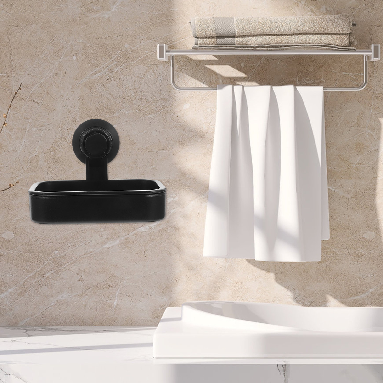 Tempat Sabun Hisap Hitam Premi - Glass Soap Dish ulasan dan harga