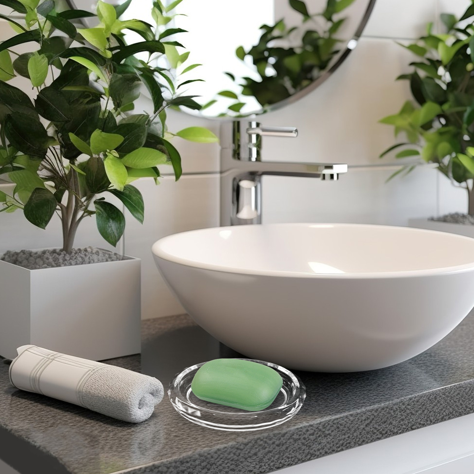2Pcs Tempat Sabun Kaca Transpa - Glass Soap Dish ulasan dan harga
