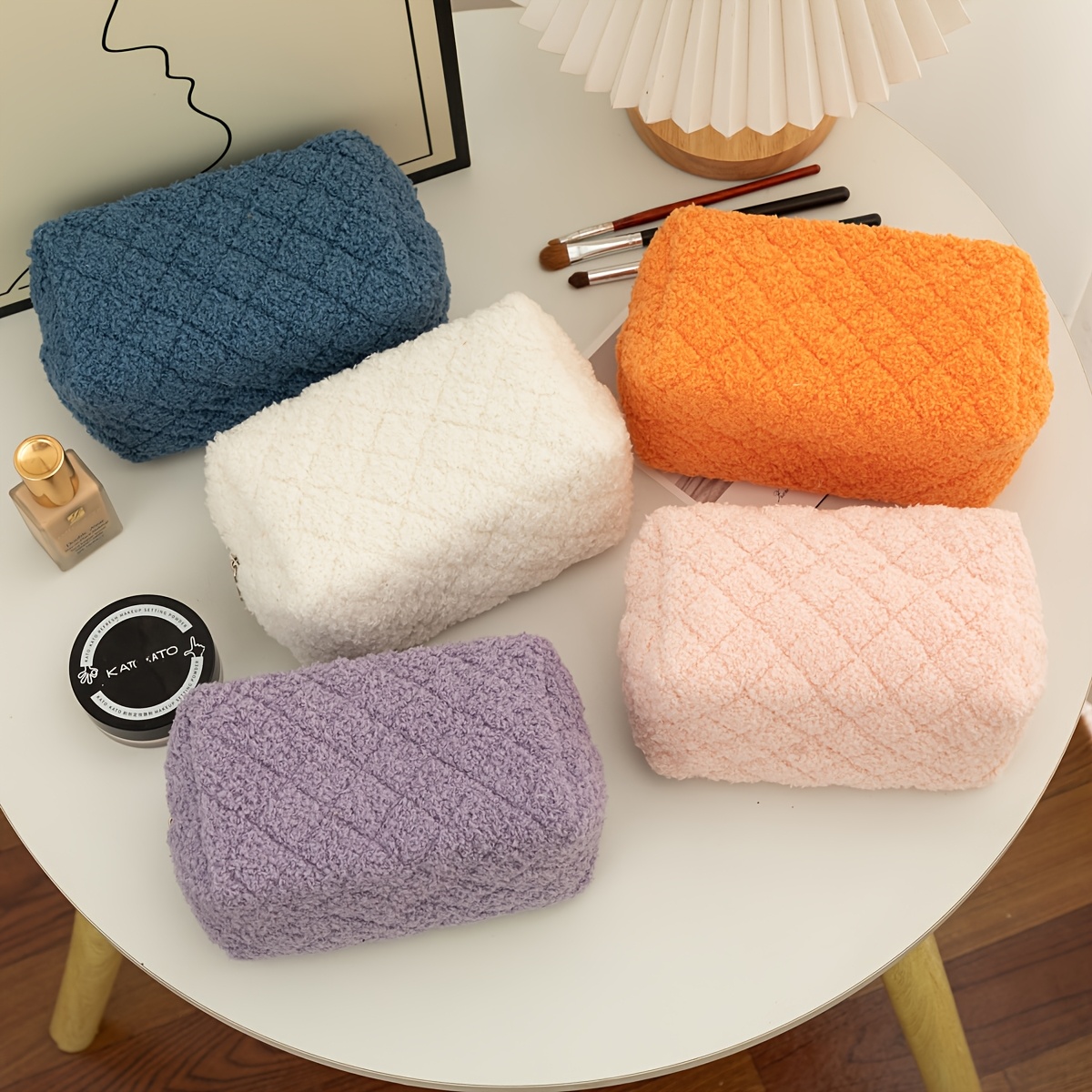1 Tas Makeup Bulu Halus |      - Japanese Home Bathroom Design ulasan dan harga