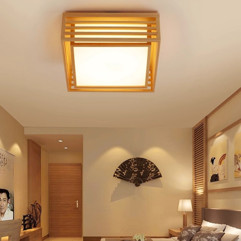 Lampu Plafon LED Kayu Log Desa - Japanese Home Bathroom Design ulasan dan harga