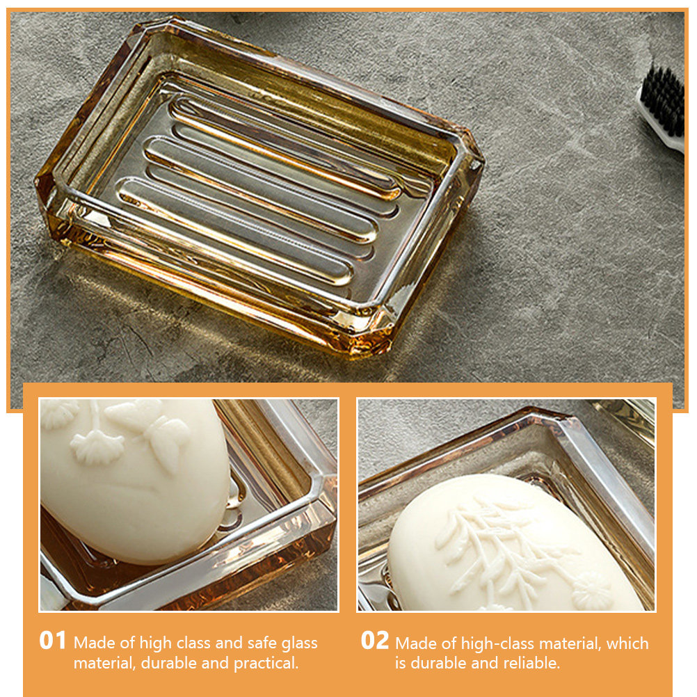 Wadah Sabun Kaca Coklat Amber  - Glass Soap Dish ulasan dan harga
